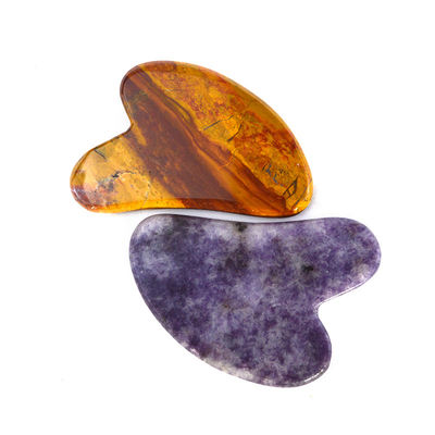 Attrezzature per il massaggio del corpo Forma di cuore naturale Pietra viola Gua Sha Scraping Board per il rilassamento muscolare e la salute della pelle Spa