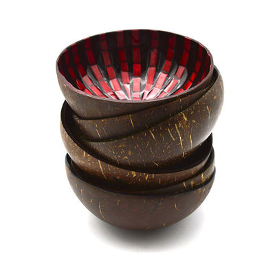 12-15cm Gemstone Handmade Coconut Bowl Eco Home Decor Vegan Salata Smoothie Snack Vegetariano Legno Naturale Conchiglia di Cocco