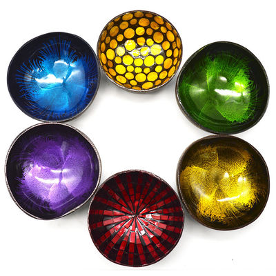 12-15cm Gemstone Handmade Coconut Bowl Eco Home Decor Vegan Salata Smoothie Snack Vegetariano Legno Naturale Conchiglia di Cocco