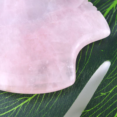 Logo personalizzato Shell Shape Rose Quartz Gua Sha Massage Tool per massaggi muscolari e cura della pelle Spa attrezzature di bellezza