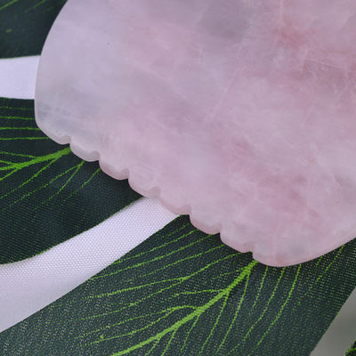 Logo personalizzato Shell Shape Rose Quartz Gua Sha Massage Tool per massaggi muscolari e cura della pelle Spa attrezzature di bellezza