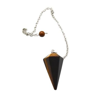 Squisito occhio di tigre naturale chakra pendolo cristallo pendente collana per uomini e donne bohémien