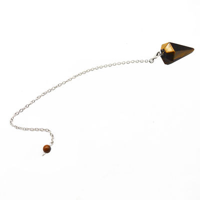 Squisito occhio di tigre naturale chakra pendolo cristallo pendente collana per uomini e donne bohémien