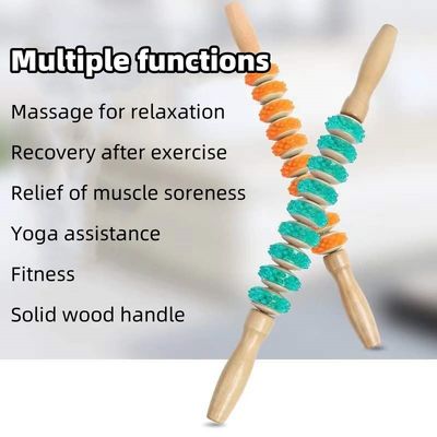 Muscoli del corpo Roller di massaggio anti cellulite Perdita di peso Rilassamento del corpo intero Strumenti di massaggio per la terapia del legno Roller in PVC a nove ruote