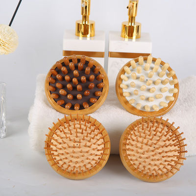 Forma di fungo marrone Bambù Gua Sha Scalp Massaggio Airbag pettine di legno Guasha Tool Head Relax Massaggiatore Capelli Cura della salute Spazzola di bellezza