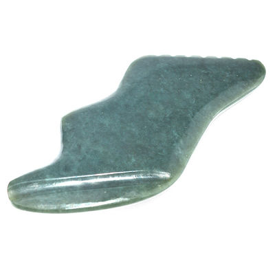 Forma verde scuro fulmine naturale Nefrite Hetian Giada Gua Sha Massaggio Strumento per Custom Logo Self Skin Health Care Spa