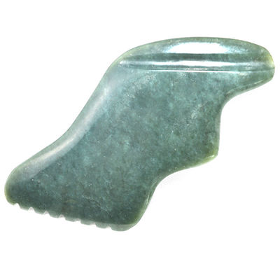 Forma verde scuro fulmine naturale Nefrite Hetian Giada Gua Sha Massaggio Strumento per Custom Logo Self Skin Health Care Spa