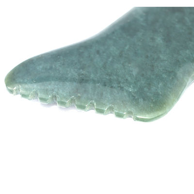 Forma verde scuro fulmine naturale Nefrite Hetian Giada Gua Sha Massaggio Strumento per Custom Logo Self Skin Health Care Spa
