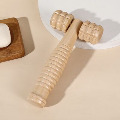 Massaggio corporeo Roller di massaggio facciale in legno con texture naturali e logo personalizzato