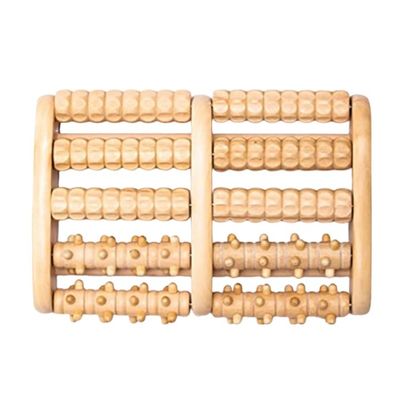 Roller per massaggiare i piedi in legno marrone per alleviare lo stress e rilassarsi
