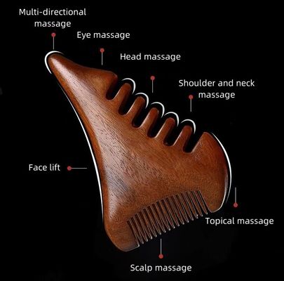 Gua Sha Scalp Massaggio pettine Guasha in legno strumento per la testa corpo rilassare massaggiatore cura della salute dei capelli bellezza