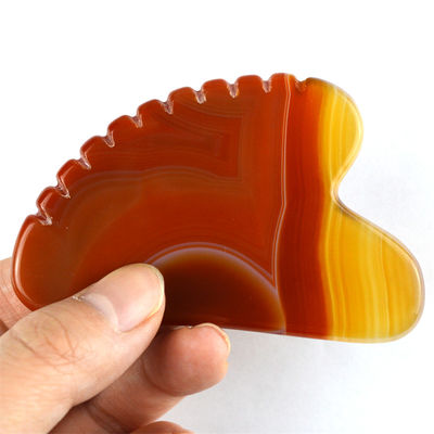 Forma di cuore Carnelia Gua Sha Scraping Massaggio Tavola Con Denti Agata Rossa Guasha Massaggiatore Faciale Corpo Massaggiatore Spa Spa Relax Tool per Spa