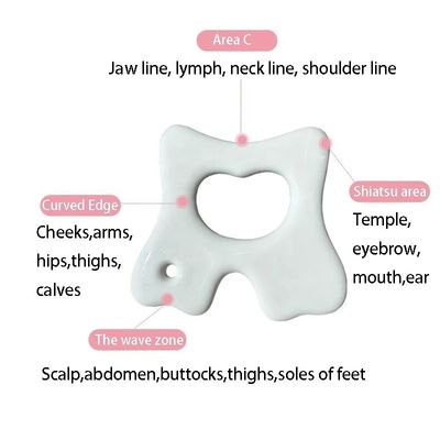 Strumento per la cura della pelle per la bellezza Facial Gua Sha Board per massaggi in ceramica e rilassamento muscolare