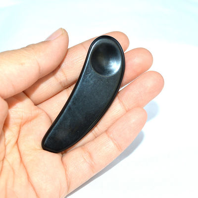 2024 Arrivi Occhio di ossidiana nera Gua Sha cucchiaio massaggiatore facciale Guasha Strumenti per il viso Logo personalizzato accettato