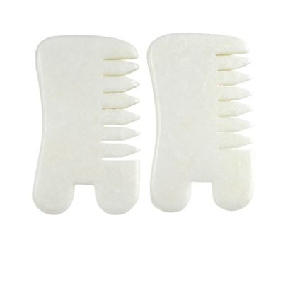 Naturale Xiuyan Giada Gua Sha Scalp Massaggio pettine Guasha testa massaggiatore capelli Salute salone di bellezza strumento per il massaggio muscolare