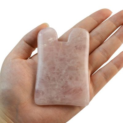 2024 Arrivi Naturale Rosa Quarzo Rosa Giada Gua Sha Massaggio pettine per capelli Massaggio Guasha Raschiatura Massaggio Testa Massaggio Faccia Massaggio Strumento