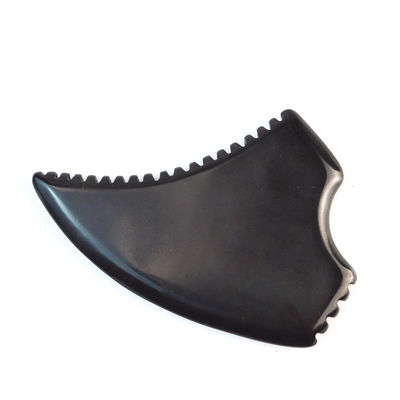 Funzione di massaggio muscolare Forma triangolare naturale Bian nero Pietra Gua Sha Scraping Board per massaggio faciale e corpo Spa