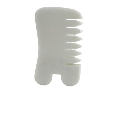 Giada Bianca Guasha Acciaio per capelli Massaggio Scraping Massaggio Strumento Gua Sha pettine Giada Per viso collo Testa E Corpo