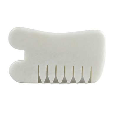 Giada Bianca Guasha Acciaio per capelli Massaggio Scraping Massaggio Strumento Gua Sha pettine Giada Per viso collo Testa E Corpo