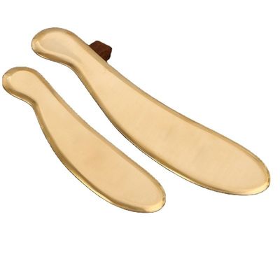 Strumenti di massaggio in ottone caldo per lo scraping di gua sha Strumenti di massaggio in metallo per gua sha per spa con logo personalizzato