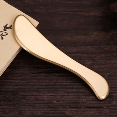 Massaggio del corpo Kit di attrezzi Gua Sha Piastra di ottone di raschiatura Massaggio a forma concava Tavola per collo e gambe