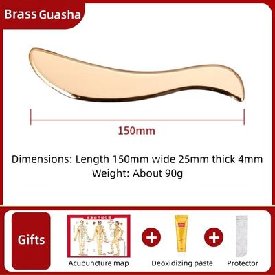 Massaggio del corpo Kit di attrezzi Gua Sha Piastra di ottone di raschiatura Massaggio a forma concava Tavola per collo e gambe