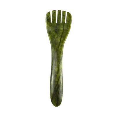 Logo personalizzato disponibile verde chiaro Xiuyan Giada Gua Sha Forma cucchiaio Penna di agopuntura per occhio Agopuntura cucchiaio massaggiatore