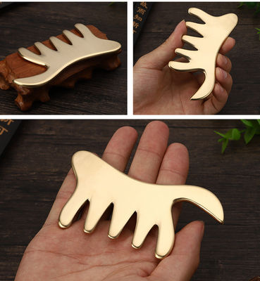 Pelle d'oro di rame di ottone Gua Sha Board Massaggio del corpo strumento per SPA Acupuncture raschiatura