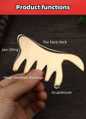 Pelle d'oro di rame di ottone Gua Sha Board Massaggio del corpo strumento per SPA Acupuncture raschiatura