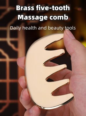 Strumenti di massaggio in rame Guasha Metallo Pelli in ottone Gua sha Comb Acupuncture Scalping Point Apparato per la testa Acupuncture Comb