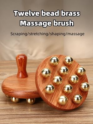 Logo personalizzato Sollevare il nervo del cuoio capelluto Guasha Strumento di ottone Strumenti di massaggio del cuoio capelluto in legno per la testa del corpo Massaggio del cuoio capelluto Gua Sha