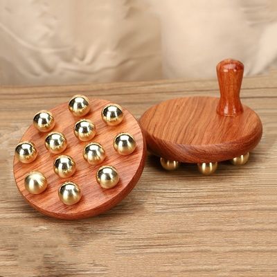 Logo personalizzato Sollevare il nervo del cuoio capelluto Guasha Strumento di ottone Strumenti di massaggio del cuoio capelluto in legno per la testa del corpo Massaggio del cuoio capelluto Gua Sha