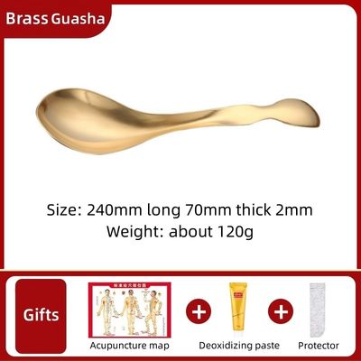 Massaggiatore Faciale Spa Massaggiatore Naturale di ottone Metallo Gua Sha cucchiaio da raschiatura per massaggi meridiani e attrezzature per massaggi per la cura della pelle