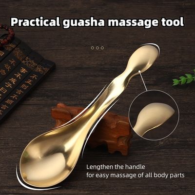 Massaggiatore Faciale Spa Massaggiatore Naturale di ottone Metallo Gua Sha cucchiaio da raschiatura per massaggi meridiani e attrezzature per massaggi per la cura della pelle