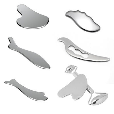 Massaggio muscolare Logo personalizzato Massaggiatore Prodotti in acciaio inossidabile 304 Guasha Strumento Cuore Forma Gua Sha Acciaio inossidabile