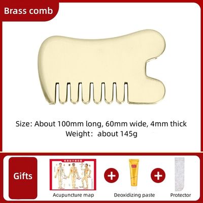 Massaggio muscolare Oro Gua Sha Board Strumento per ottone naturale Guasha Pietra Testa massaggiatore capelli Salute cura salone di bellezza strumento