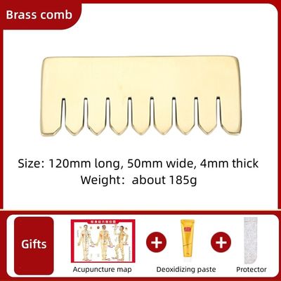 Massaggio muscolare Oro Gua Sha Board Strumento per ottone naturale Guasha Pietra Testa massaggiatore capelli Salute cura salone di bellezza strumento