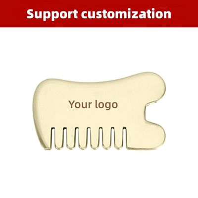 Massaggio muscolare Oro Gua Sha Board Strumento per ottone naturale Guasha Pietra Testa massaggiatore capelli Salute cura salone di bellezza strumento