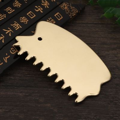 Strumento di massaggio per i muscoli del corpo in ottone naturale Gua Sha Board Scalp Comb Guasha Stone Head Massager Hair Health Care Salon Beauty