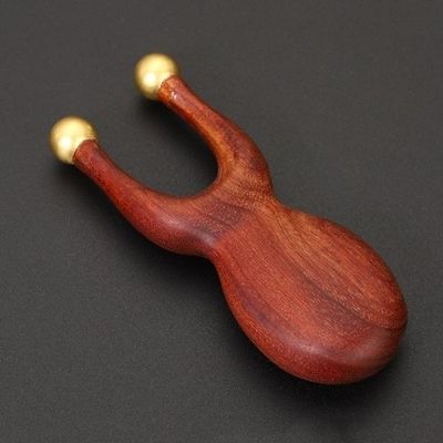 Dispositivo di massaggio Guasha a doppio taglio in ottone di legno di sandalo Manuale riflessologia Guasha Massaggio per occhi Naso Corpo Gua Sha Cura Terapia Massaggio dei tessuti