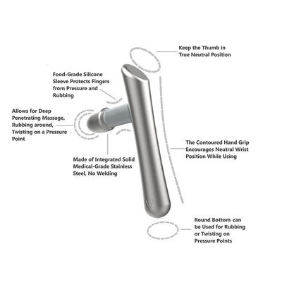 Strumento di massaggio in acciaio inossidabile T-bar che mira perfettamente ai punti trigger della terapia di rilascio miofasciale e del motore dei tessuti profondi