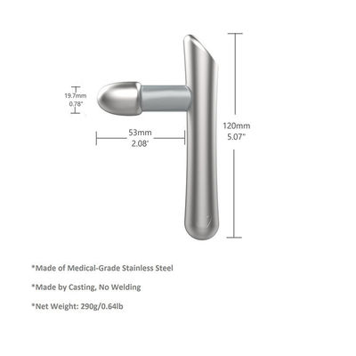 Strumento di massaggio in acciaio inossidabile T-bar che mira perfettamente ai punti trigger della terapia di rilascio miofasciale e del motore dei tessuti profondi