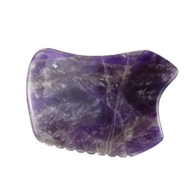 Pietra di raschiatura viola Gua Sha Strumento di massaggio per la Tavola Guasha Faciale di Cristallo di Ametista e Giada Naturale