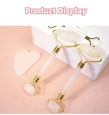 Massaggio muscolare Afgano Bianco Giada Roller E Gua Sha Set Per Massaggio Corporeo Con Giada Naturale Guasha Pietra