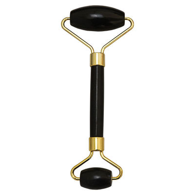 Scraper per il corpo Logo personalizzato Disponibile Natural Black Bianstone Face Massage Roller Guasha Black Jade Roller Set per il massaggio