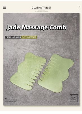 Attrezzature per massaggiare la testa pettine per capelli di giada Guasha pettine per massaggi per la bellezza e proprietà di giada Xiuyan