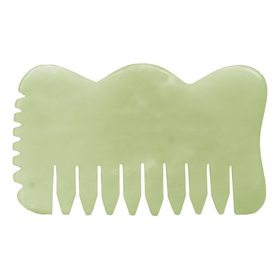 Natural Xiuyan Jade Gua Sha Acupoint Massaggio pettine per capelli per il rilassamento della testa Guasha pettine