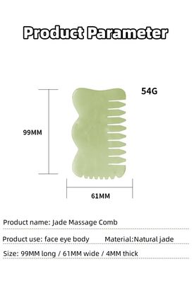Natural Xiuyan Jade Gua Sha Acupoint Massaggio pettine per capelli per il rilassamento della testa Guasha pettine