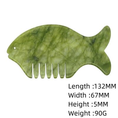 Equipaggiamento per il massaggio della testa 2024 Prodotto Xiuyan Jade Comb Guasha Jade Stone Scraping Massage Board in verde e giallo