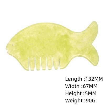 Equipaggiamento per il massaggio della testa 2024 Prodotto Xiuyan Jade Comb Guasha Jade Stone Scraping Massage Board in verde e giallo